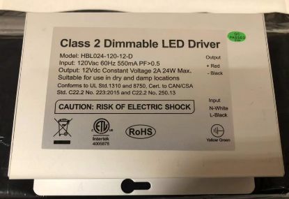 Picture of Driver for Puck Light, 12 Vdc, Constant Voltage, Max 2A, Triac Dimming, 120 V