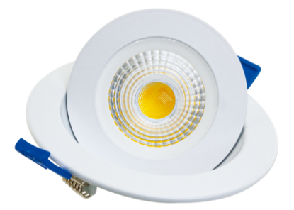 Picture of 4" LED Floating Gimbal, 9 watts, Pre-select 5 CCT, 740 lms, Dimmable 10-100%, 120V, Round, White