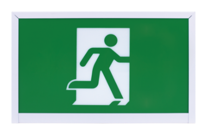 Picture of LED Running Man Exit Sign, Metal Case, with Battery backup Combo, 120/347V
