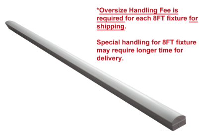 Picture of 8 FT LED Lightning Bolt Strip, Pre-Select Wattage 55-65-78 watts, Pre-Select 3CCT 3500K-4000K-5000K, Dimming 0-10V, 120-347V