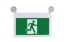 Picture of LED Running Man Exit Sign, Round Heads with Battery backup Combo and Emergency Lighting, 2 heads, 3 watts each head, emergency duration ≥2 Hours, 120-347V
