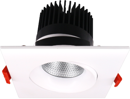 Picture of 3.5'' Recessed Gimbal Downlight, 12 watts, 985 lms, CRI 90+, Pre-select 5 CCT, Triac Dimming, 120V, White, Square, Wet Location