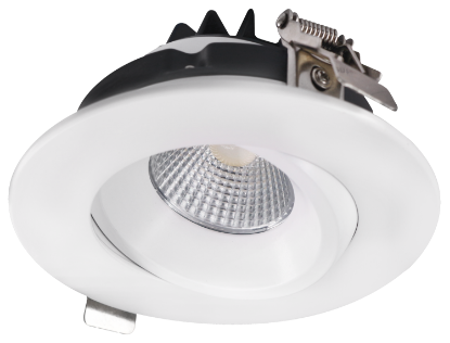 Picture of 4'' Recessed Gimbal Downlight, 12 watts, 984lms, Pre-select 5 CCT, Triac Dimming, 120V, White, Round, Wet Location