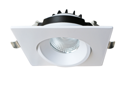 Picture of 4'' Recessed Gimbal Downlight, 12 watts, 984lms, Pre-select 5 CCT, Triac Dimming, 120V, White, Square, Wet Location