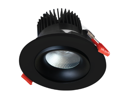 Picture of 3.5'' Recessed Gimbal Downlight, 12 watts, 985 lms, CRI 90+, Pre-select 5 CCT, Triac Dimming, 120V, Black, Round, Wet Location