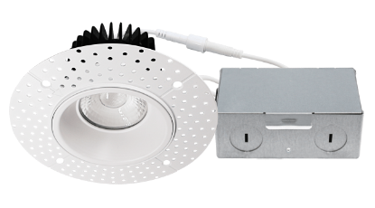 Picture of 4'' Trimless LED Downlight, 15 watts, Triac Dimming, 1230 lms, 5 CCT Switchable, 120V, Wet Location, Round, White