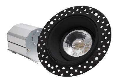 Picture of 2'' Trimless LED Gimbal, 8 watts, Triac Dimming, 660 lms, 5 CCT Switchable, 120V, Wet Location, Round, Black