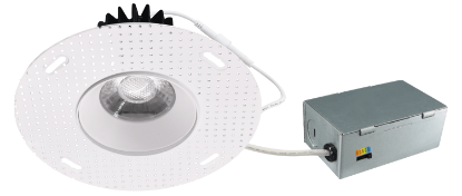 Picture of 3.5'' Trimless LED Downlight, 12 watts, Triac Dimming, 985 lms, 5 CCT Switchable, 120V, Wet Location, Round, White