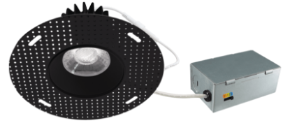 Picture of 3.5'' Trimless LED Downlight, 12 watts, Triac Dimming, 985 lms, 5 CCT Switchable, 120V, Wet Location, Round, Black